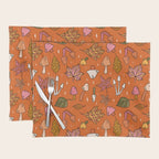Falling Leaves Print in Orange Placemat Gallery Image 1