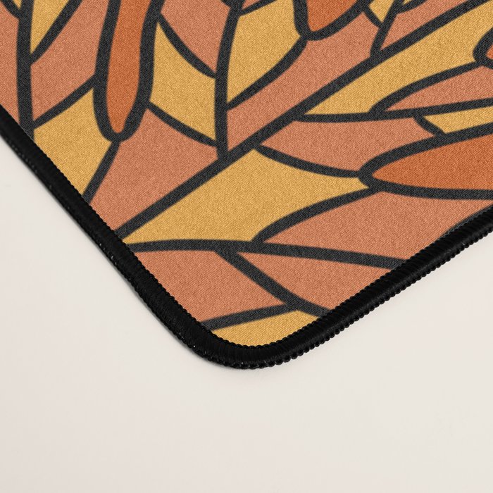 Falling Leaves Print in Orange Desk Mat Gallery Image 4