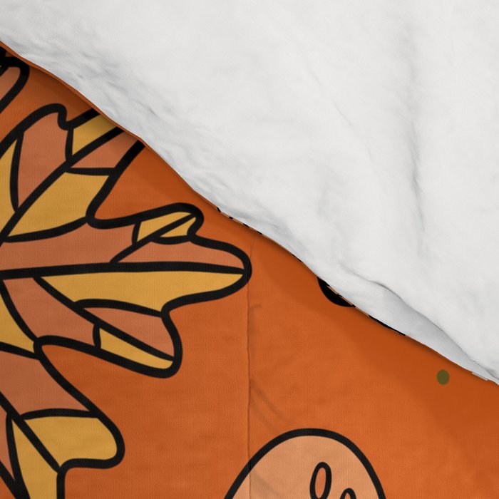 Falling Leaves Print in Orange Comforter Gallery Image 4