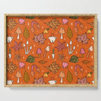 Falling Leaves Print in Orange Serving Tray Gallery Image 1