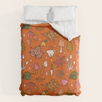 Falling Leaves Print in Orange Duvet Cover Gallery Image 6