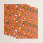 Falling Leaves Print in Orange Wrapping Paper Gallery Image 3
