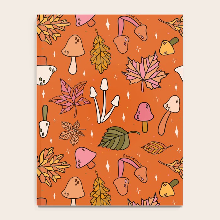 Falling Leaves Print in Orange Notebook Gallery Image 4