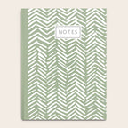 Boho, Abstract, Herringbone Pattern, Sage Green and White Notebook Gallery Image 4