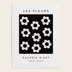 Les Fleurs | 02 - Flower Print Black And White Retro Flowers Wall Art Modern Decor Abstract Poster Gallery Image 4