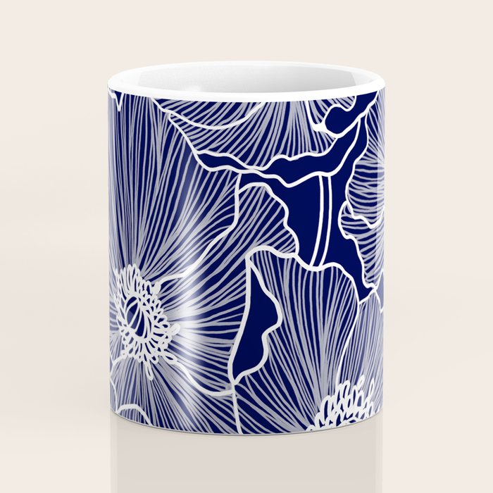Indigo Poppies Coffee Mug Gallery Image 4