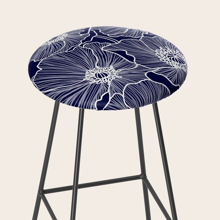 Indigo Poppies Stool Gallery Image 2