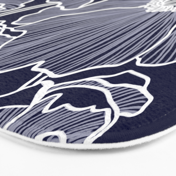 Indigo Poppies Bath Mat Gallery Image 3