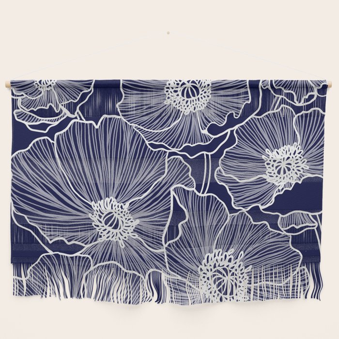 Indigo Poppies Wall Hanging Gallery Image 1