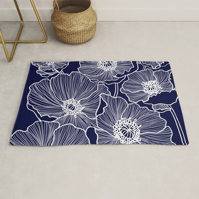 Indigo Poppies Rug Gallery Image 1