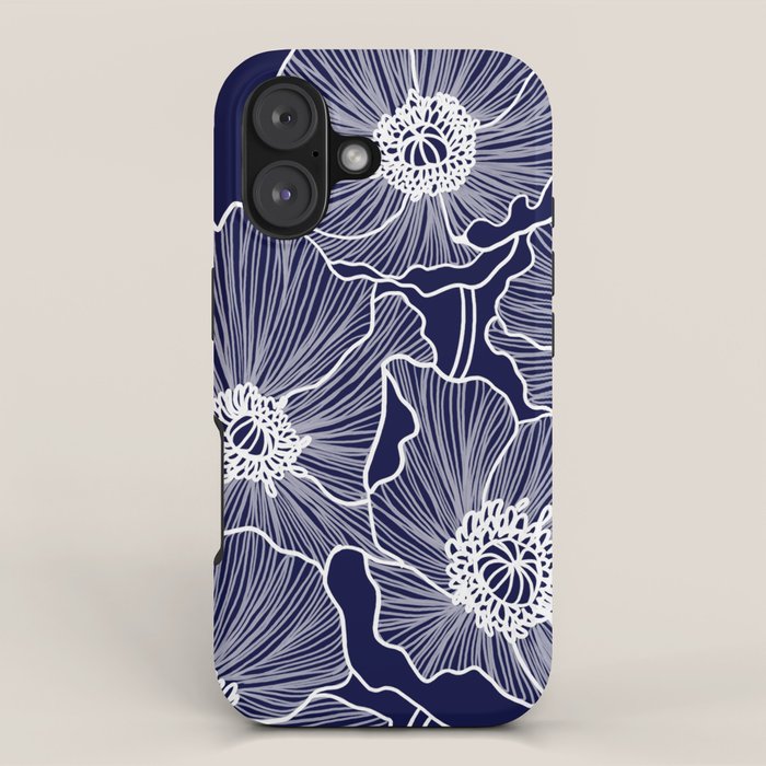 Indigo Poppies iPhone Case Gallery Image 1