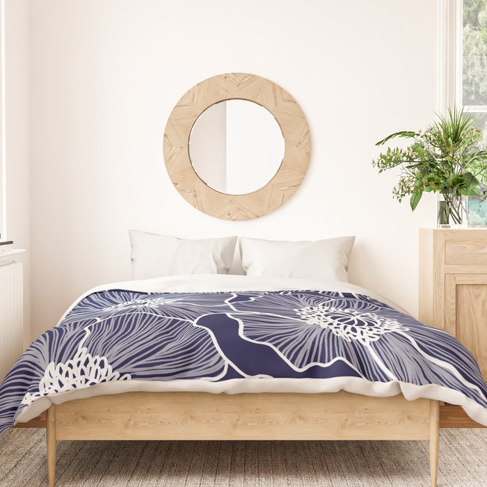 Indigo Poppies Duvet Cover Gallery Image 3