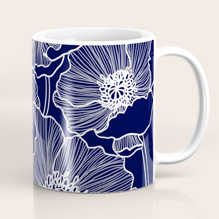 Indigo Poppies Coffee Mug Gallery Image 1