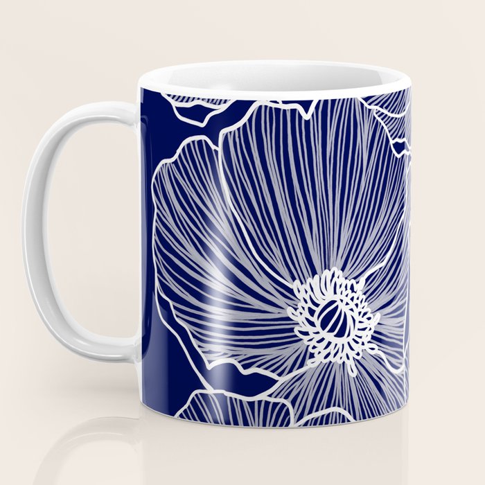 Indigo Poppies Coffee Mug Gallery Image 3