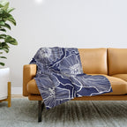 Indigo Poppies Throw Blanket Gallery Image 1