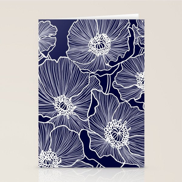Indigo Poppies Stationery Card Gallery Image 2