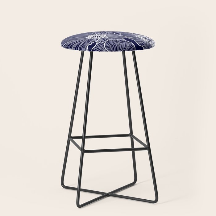 Indigo Poppies Stool Gallery Image 1