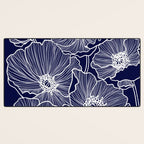Indigo Poppies Desk Mat Gallery Image 3