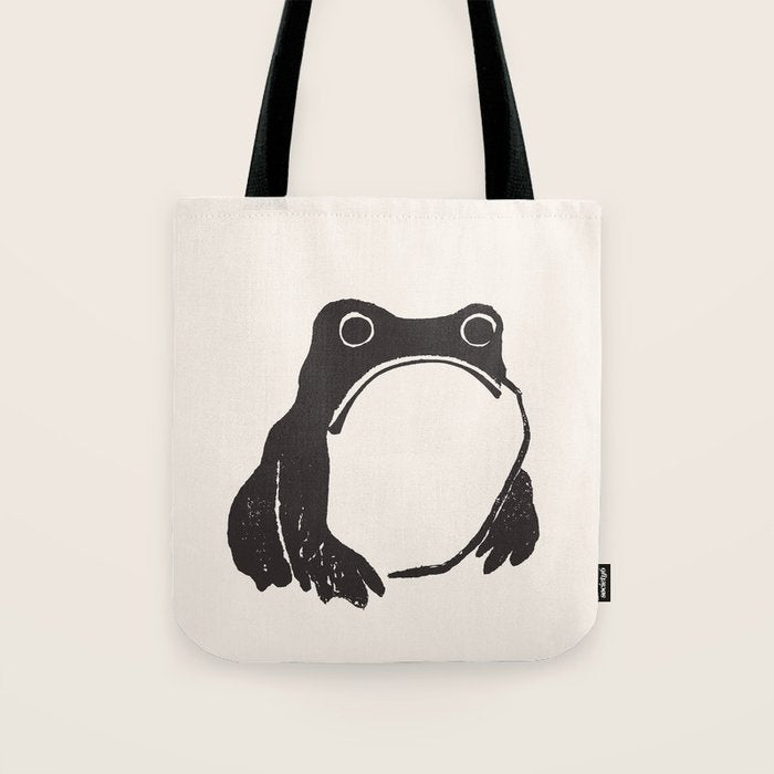 Matsumoto Hoji Japanese Grumpy Frog Art Print Tote Bag Gallery Image 1