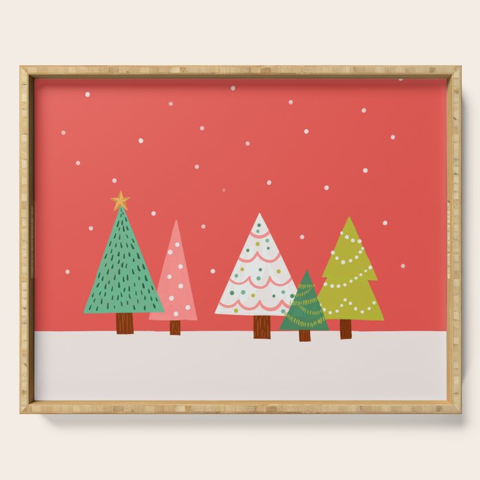 Holly Jolly Trees Serving Tray Gallery Image 1
