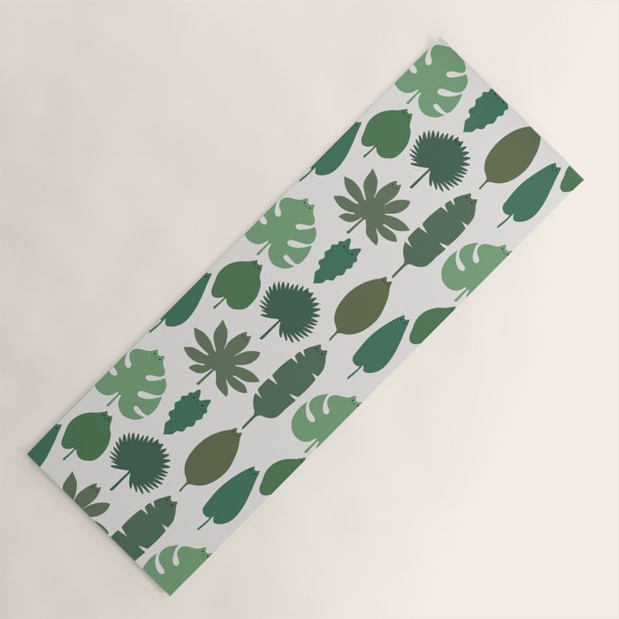 Cat and Plant 39 pattern Yoga Mat Gallery Image 1