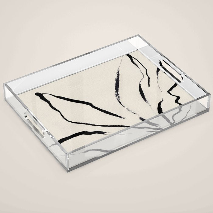 Ink Flower 1 Acrylic Tray Gallery Image 1