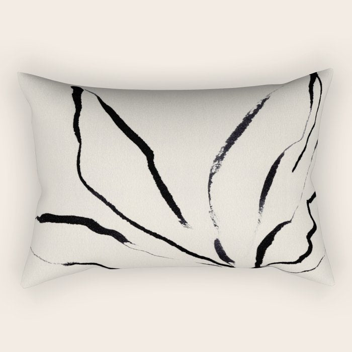 Ink Flower 1 Rectangular Pillow Gallery Image 2