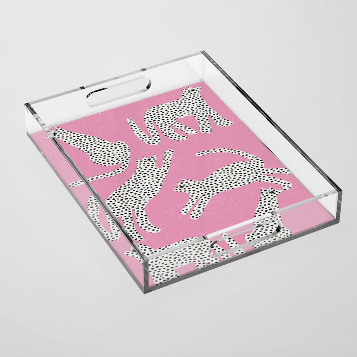 Pink Leopard Acrylic Tray Gallery Image 1