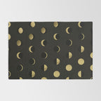 The Lunar Cycle â¢ Phases of the Moon - Black & Gold Palette Rug Gallery Image 2
