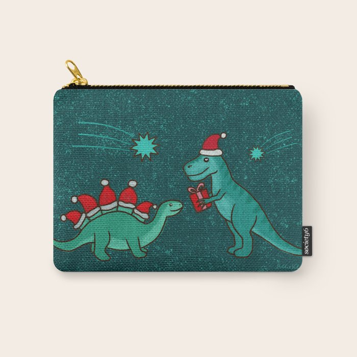 Cute Christmas Dinosaurs Dinos Dinosaur Carry All Pouch Gallery Image 1