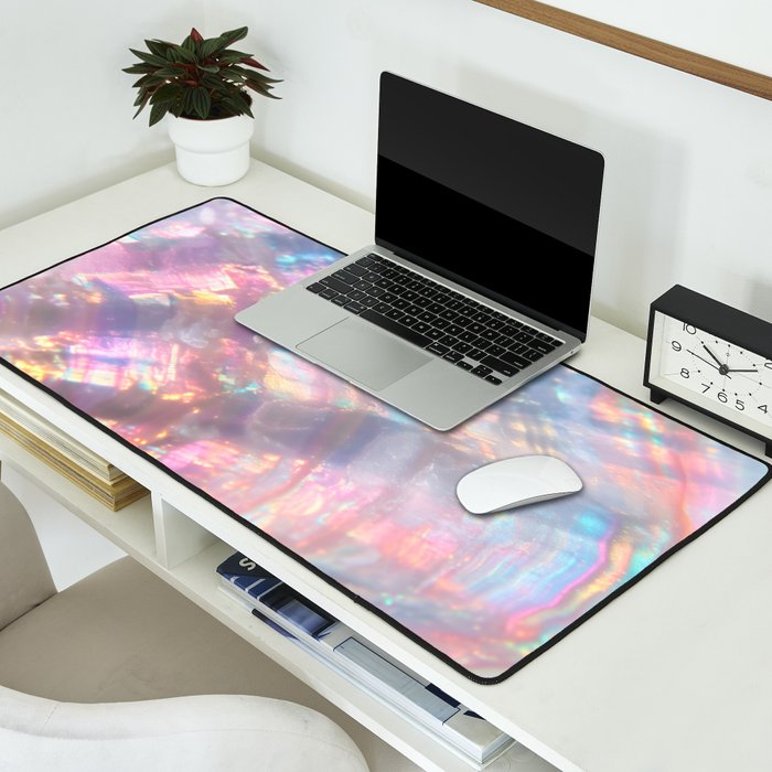 Opal Glow Pearlescent Abstract Desk Mat Gallery Image 2