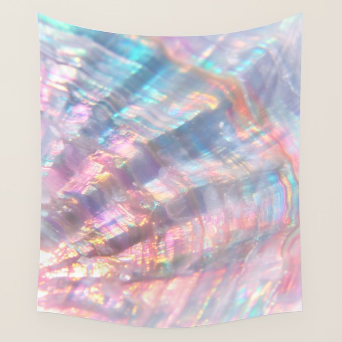 Opal Glow Pearlescent Abstract Wall Tapestry Gallery Image 4