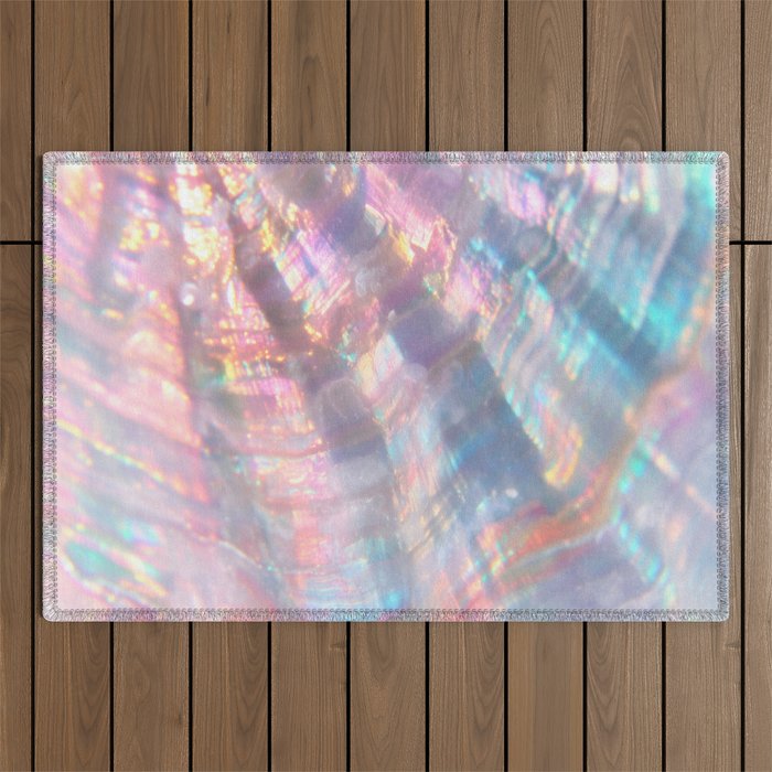 Opal Glow Pearlescent Abstract Outdoor Rug Gallery Image 1