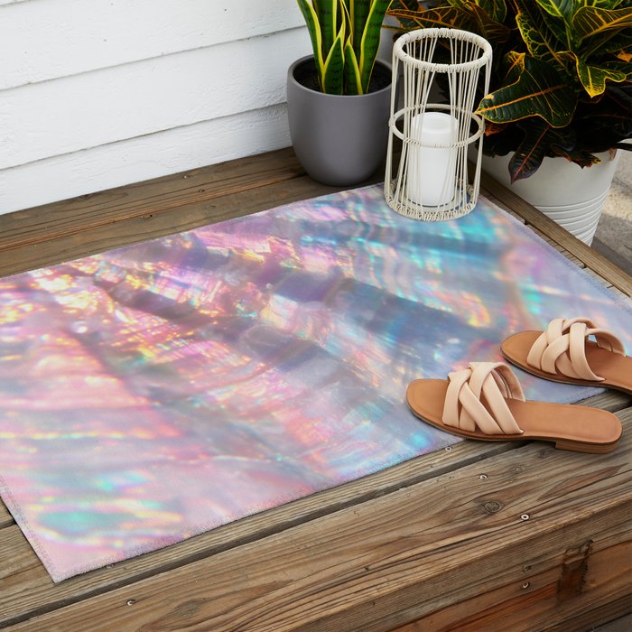 Opal Glow Pearlescent Abstract Outdoor Rug Gallery Image 2