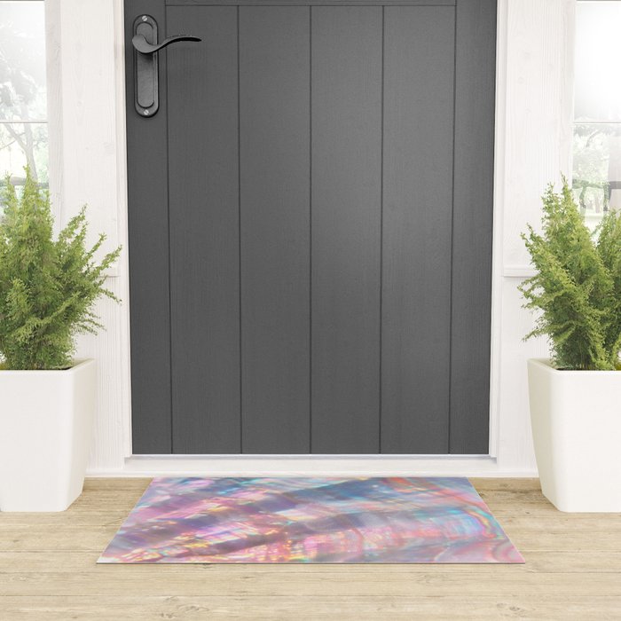 Opal Glow Pearlescent Abstract Welcome Mat Gallery Image 3