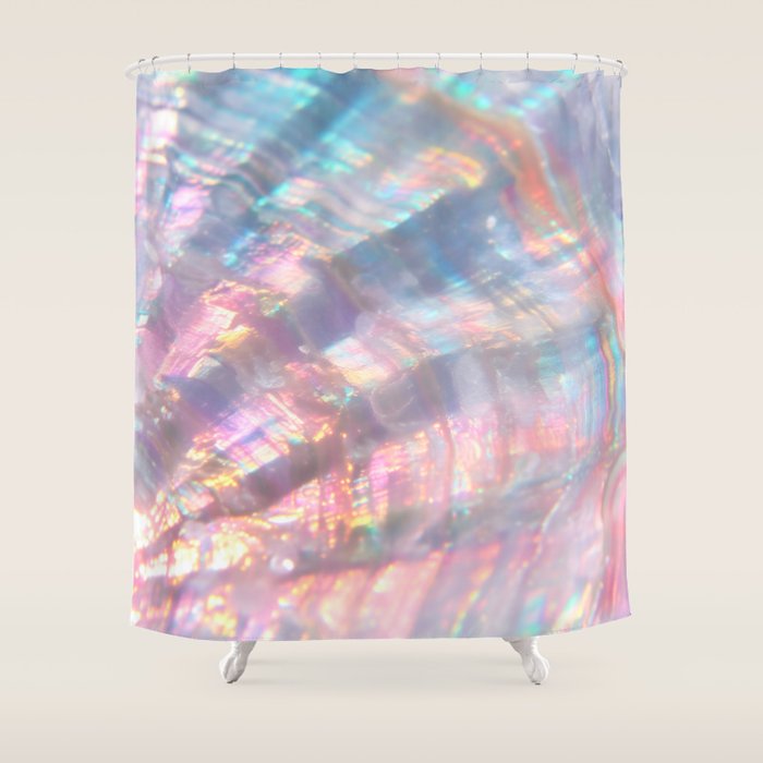 Opal Glow Pearlescent Abstract Shower Curtain Gallery Image 1