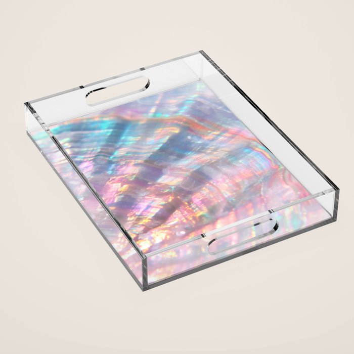Opal Glow Pearlescent Abstract Acrylic Tray Gallery Image 1