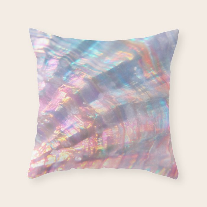 Opal Glow Pearlescent Abstract Throw Pillow Gallery Image 1