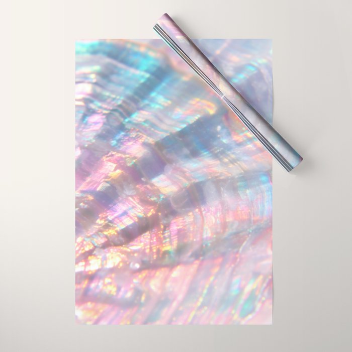 Opal Glow Pearlescent Abstract Wrapping Paper Gallery Image 1