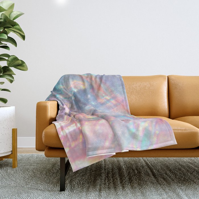 Opal Glow Pearlescent Abstract Throw Blanket Gallery Image 1