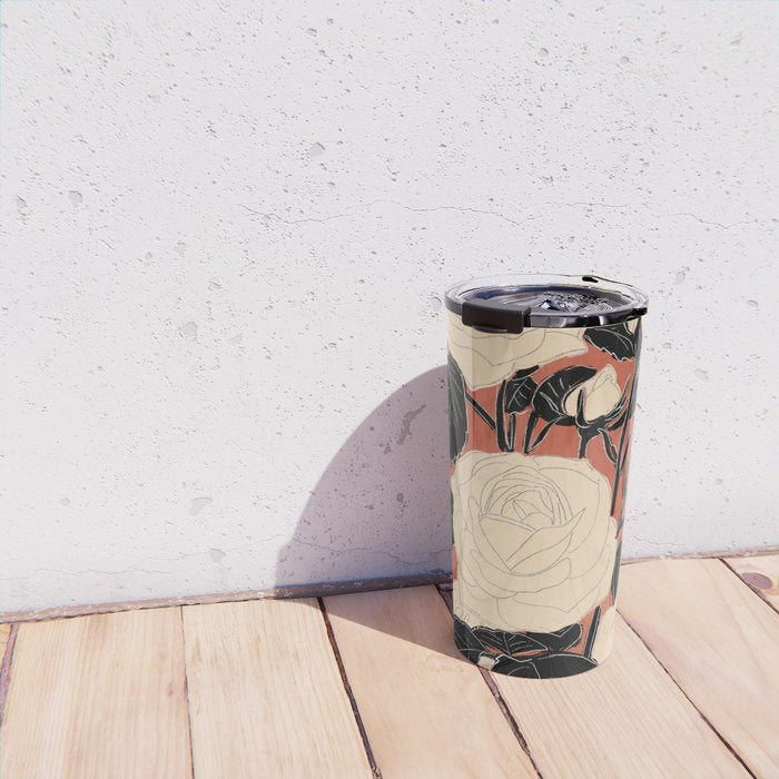 White Roses 4 Travel Mug Gallery Image 4