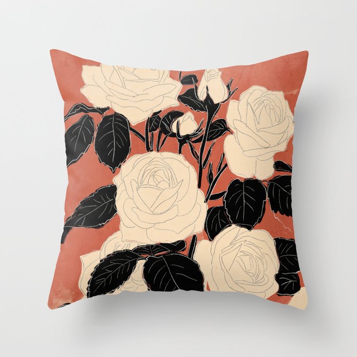 White Roses 4 Throw Pillow Gallery Image 6