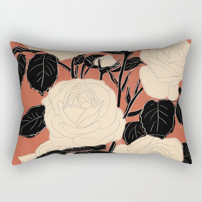 White Roses 4 Rectangular Pillow Gallery Image 1