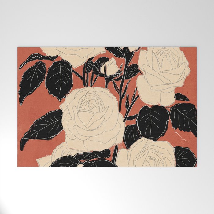 White Roses 4 Welcome Mat Gallery Image 1