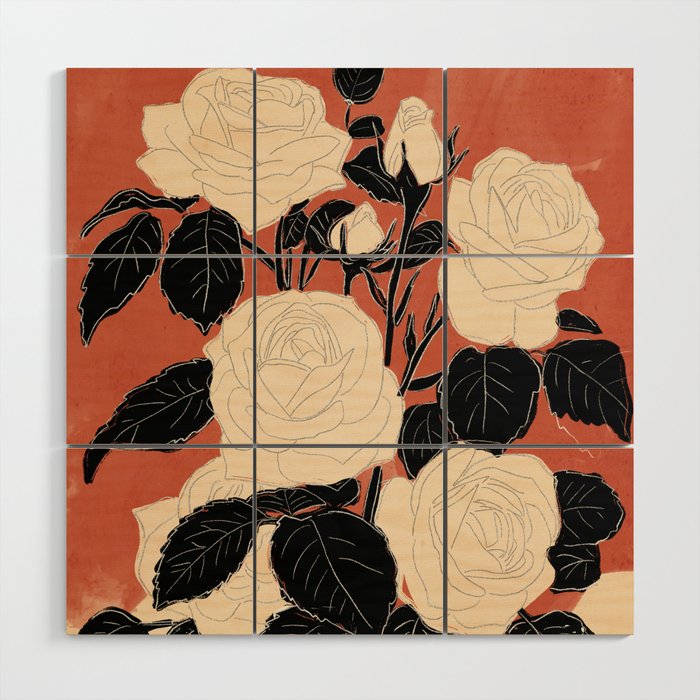 White Roses 4 Wood Wall Art Gallery Image 1
