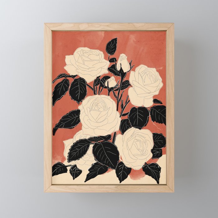 White Roses 4 Mini Art Print Gallery Image 1