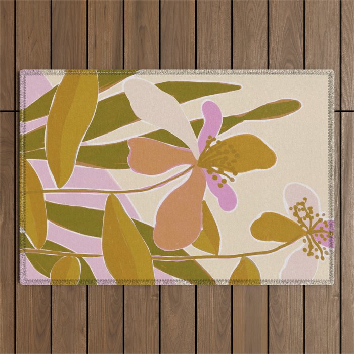 Colorful Iris Flowers Outdoor Rug Gallery Image 1