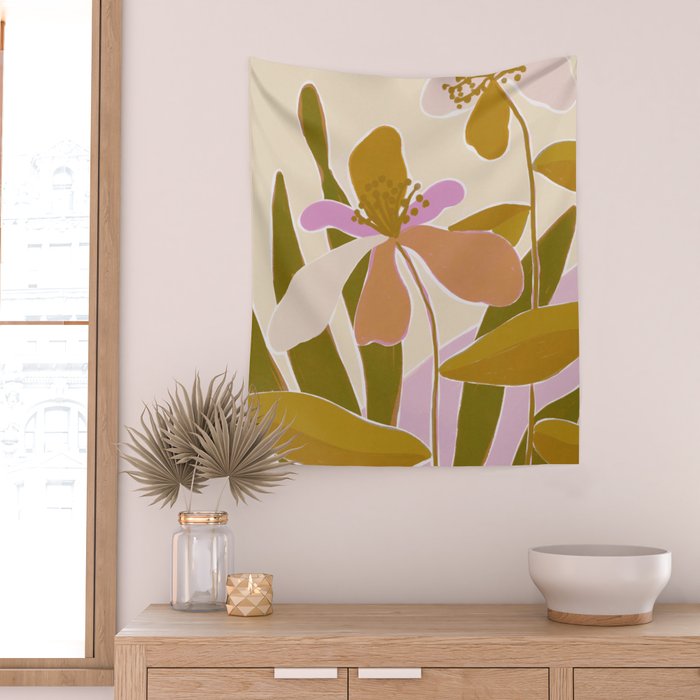 Colorful Iris Flowers Wall Tapestry Gallery Image 2
