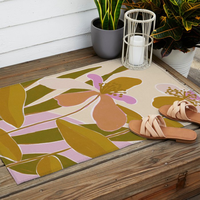 Colorful Iris Flowers Outdoor Rug Gallery Image 2