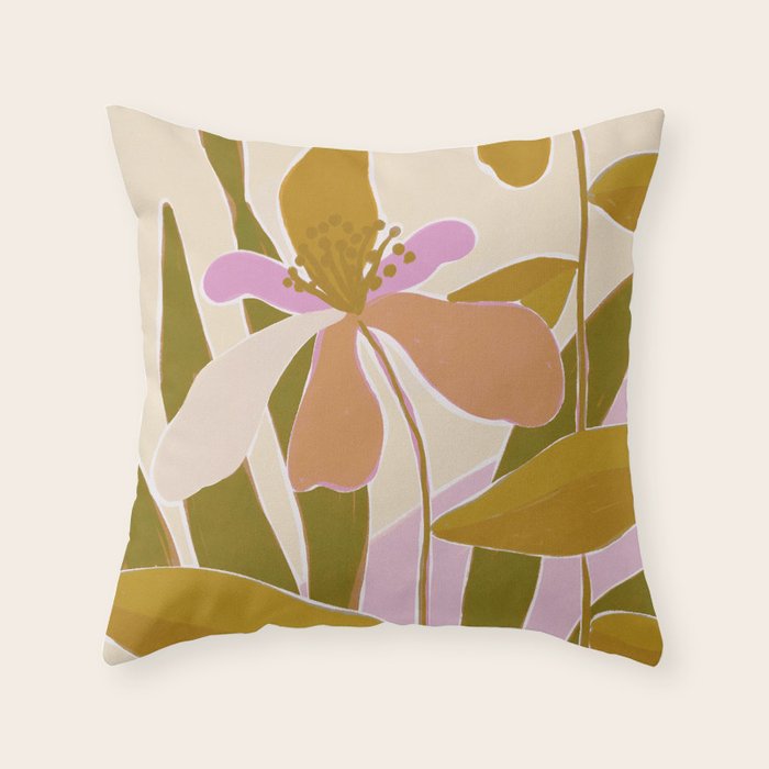 Colorful Iris Flowers Throw Pillow Gallery Image 1